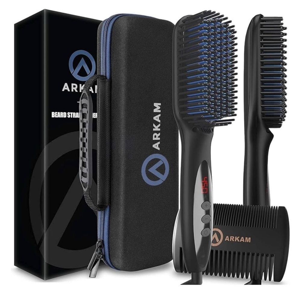 NIB Arkam Beard Straightener for Men | Heated Ionic Beard Brush